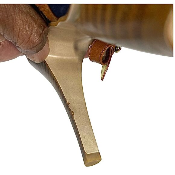 Platform Heels Size 9M | Blue Denim & Tan Slip-On | 5.5” Heel - Picture 11 of 11